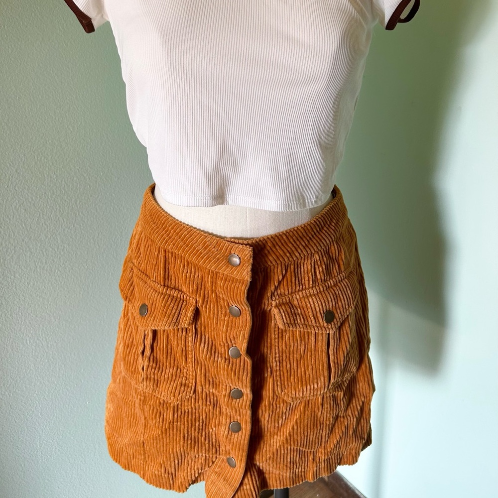 Womens Corduroy Mini Skirt